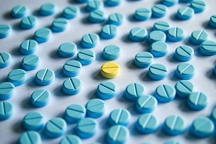 Léky,modré tablety