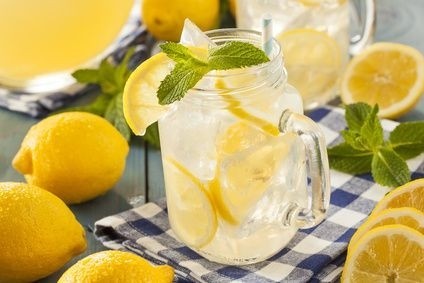 voda, citron, leda, džbán, klenice
