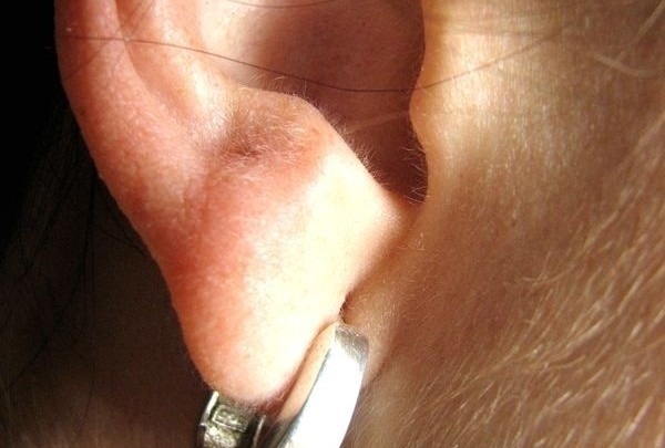 ucho, žena, naušnice, sluch