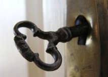 klíč, zámek, ornament, kov